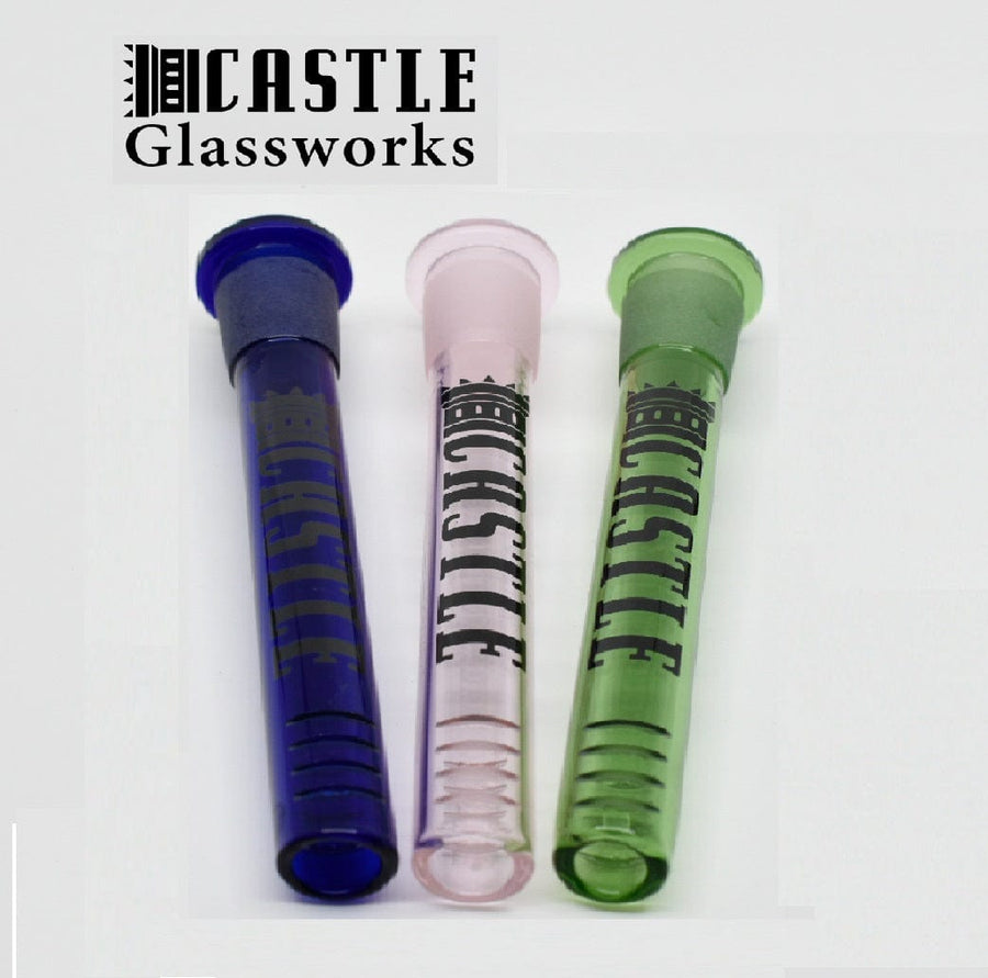 Castle Glassworks Colored Downstem Pink Airdrie Vape SuperStore and Bong Shop Alberta Canada
