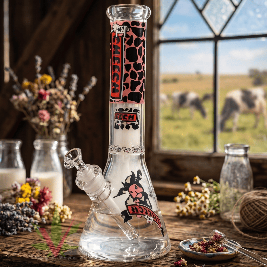 Cheech Glass 7mm Mad Cow Beaker w/ Showerhead Perc 14" Airdrie Vape SuperStore and Bong Shop Alberta Canada