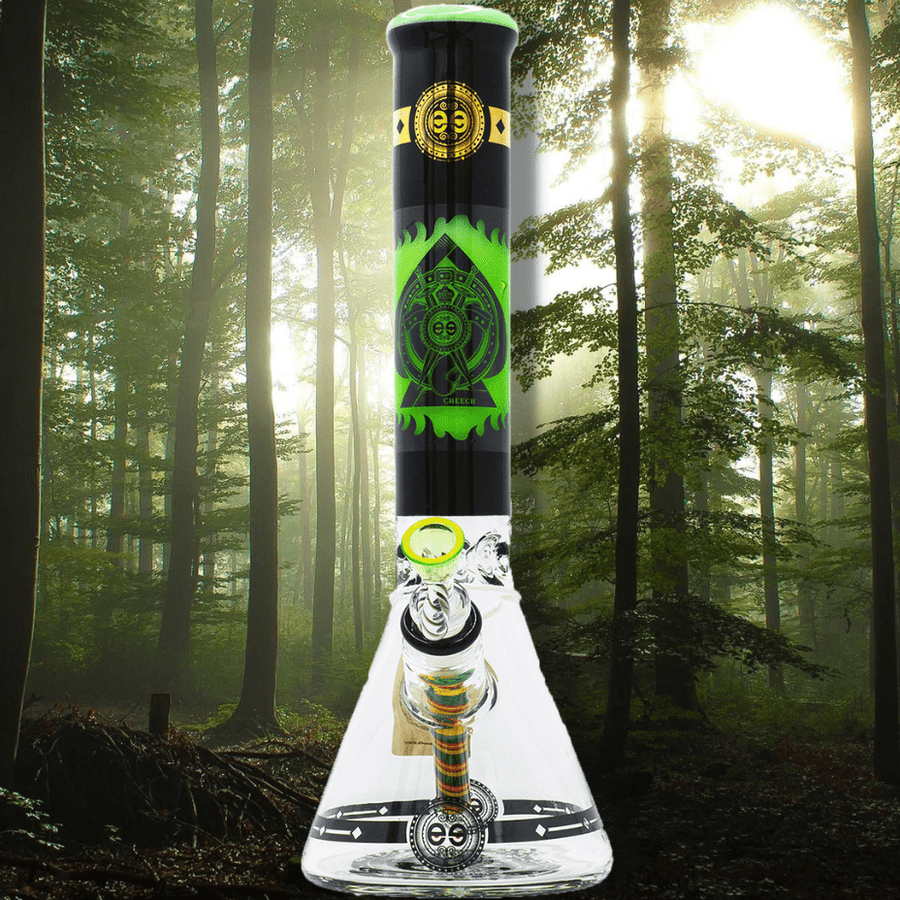 Cheech Glass 7mm Protect the Crest Beaker 14" Milky Green Airdrie Vape SuperStore and Bong Shop Alberta Canada