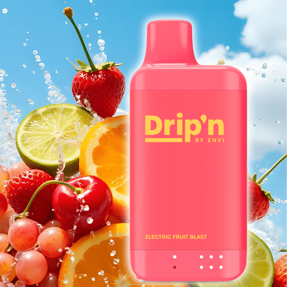 Drip'n by Envi 16K Disposable Vape - Electric Fruit Blast 8mL / 16000 Puffs / 20mg Airdrie Vape SuperStore and Bong Shop Alberta Canada