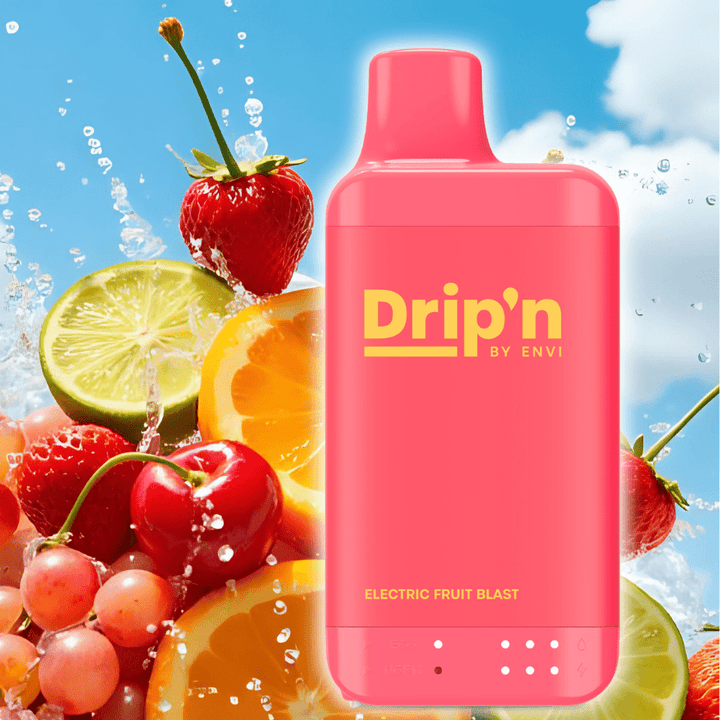 Drip'n by Envi 16K Disposable Vape - Electric Fruit Blast 8mL / 16000 Puffs / 20mg Airdrie Vape SuperStore and Bong Shop Alberta Canada