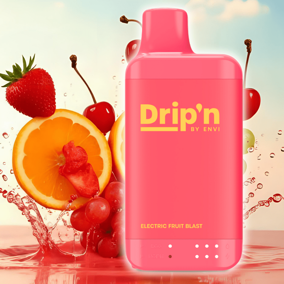 Drip'n by Envi 16K Disposable Vape - Electric Fruit Blast 8mL / 16000 Puffs / 20mg Airdrie Vape SuperStore and Bong Shop Alberta Canada