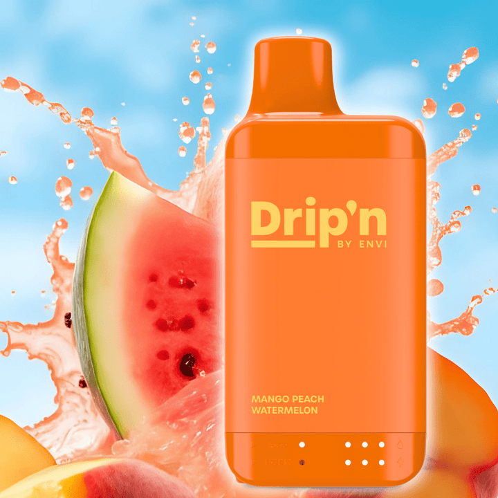 Drip'n by Envi 16K Disposable Vape - Mango Peach Watermelon 8mL / 16000 Puffs / 20mg Airdrie Vape SuperStore and Bong Shop Alberta Canada