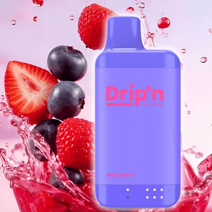 Drip'n by Envi 16K Disposable Vape - Triple Berry 8mL / 16000 Puffs / 20mg Airdrie Vape SuperStore and Bong Shop Alberta Canada