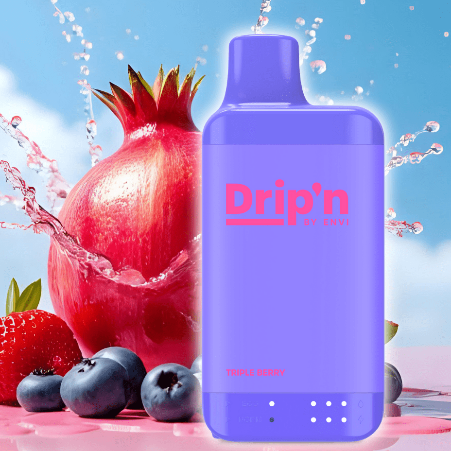 Drip'n by Envi 16K Disposable Vape - Triple Berry 8mL / 16000 Puffs / 20mg Airdrie Vape SuperStore and Bong Shop Alberta Canada
