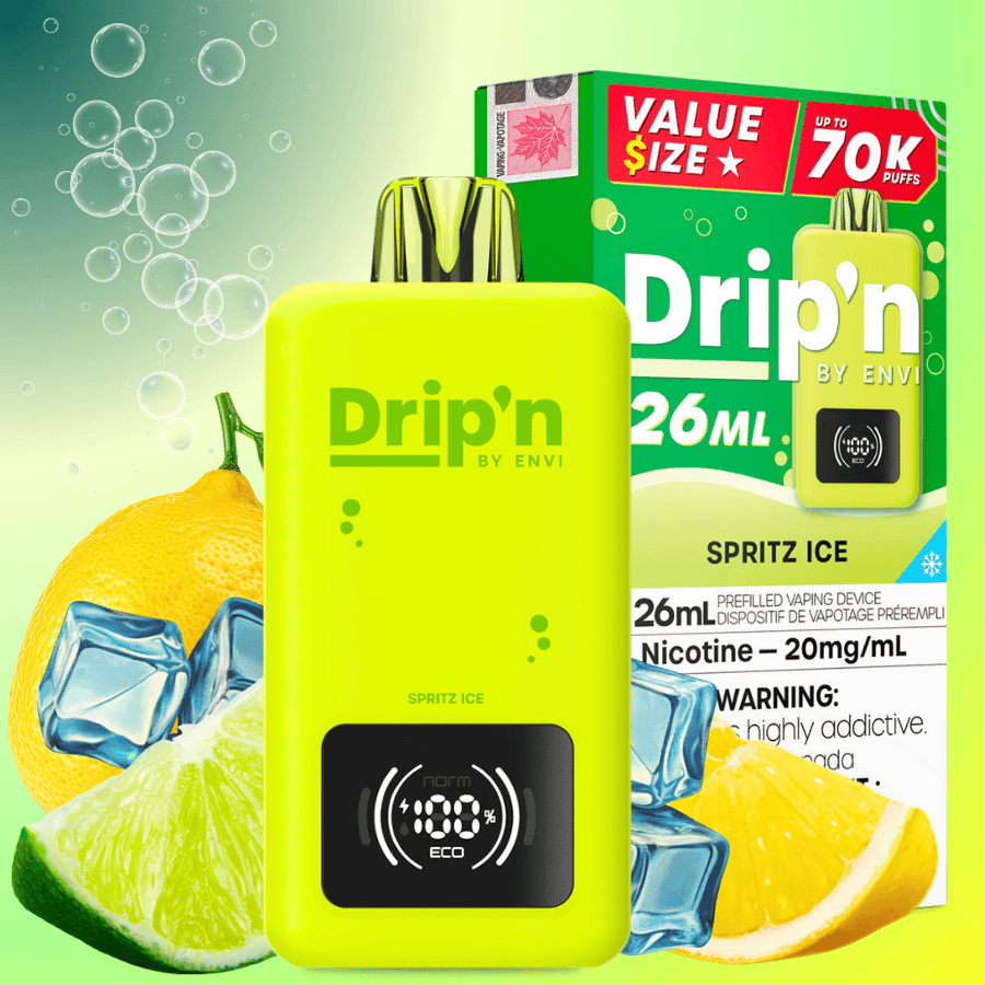 Drip'n by Envi 26ml 70K Disposable Vape - Spritz Ice Airdrie Vape SuperStore and Bong Shop Alberta Canada