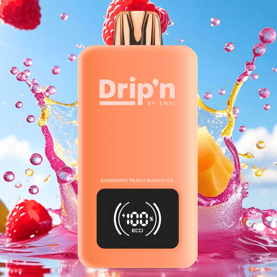 Drip'n by Envi 70K Disposable Vape - Raspberry Peach Mango Ice 26mL / 70000 Puffs / 20mg Airdrie Vape SuperStore and Bong Shop Alberta Canada