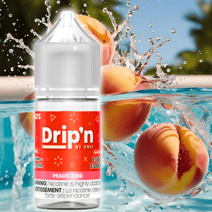 Drip'n by Envi Classics Salt-Peach Zing 20mg / 30mL Airdrie Vape SuperStore and Bong Shop Alberta Canada