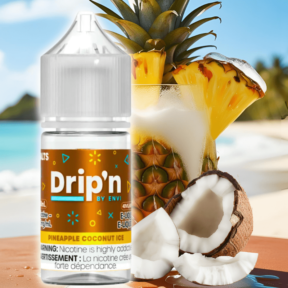 Drip'n by Envi Classics Salt-Pineapple Coconut Ice 20mg / 30mL Airdrie Vape SuperStore and Bong Shop Alberta Canada