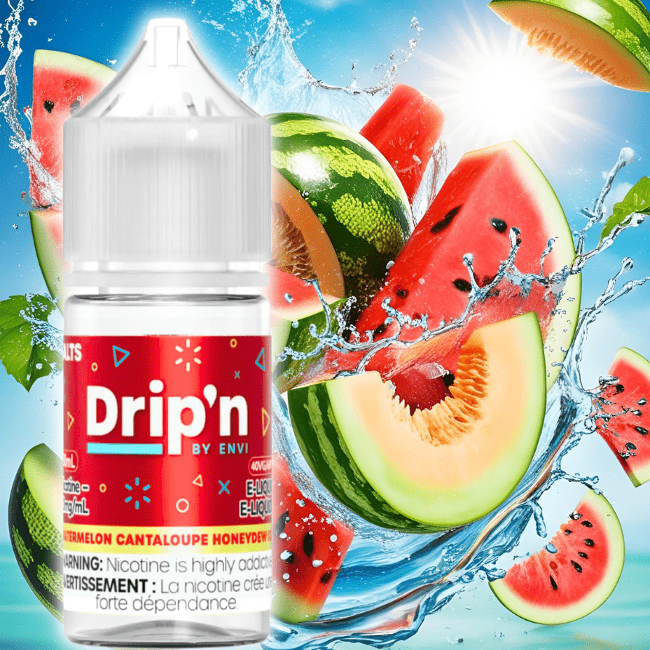 Drip'n by Envi Classics Salt-Watermelon Cantaloupe Honeydew Ice 20mg / 30mL Airdrie Vape SuperStore and Bong Shop Alberta Canada