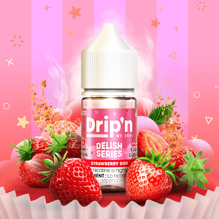 Drip'n by Envi Delish Salt-Strawberry Doh 20mg / 30mL Airdrie Vape SuperStore and Bong Shop Alberta Canada