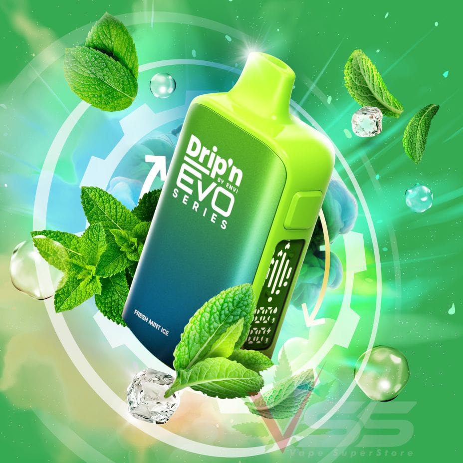 Drip'n by Envi Evo 63K Disposable Vape - Fresh Mint Ice Airdrie Vape SuperStore and Bong Shop Alberta Canada