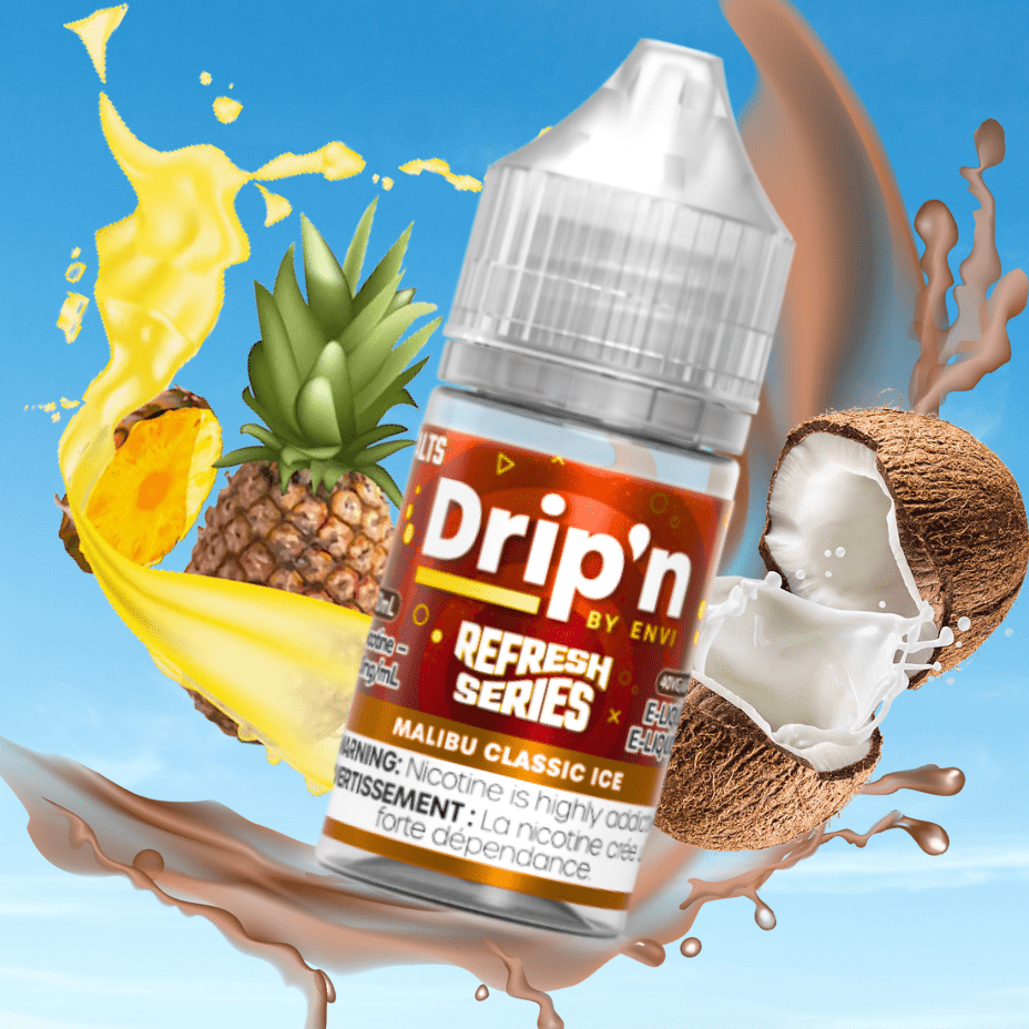 Drip'n by Envi Refresh Salt - Malibu Classic Ice 20mg Airdrie Vape SuperStore and Bong Shop Alberta Canada
