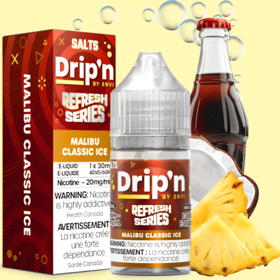 Drip'n by Envi Refresh Salt - Malibu Classic Ice 20mg Airdrie Vape SuperStore and Bong Shop Alberta Canada