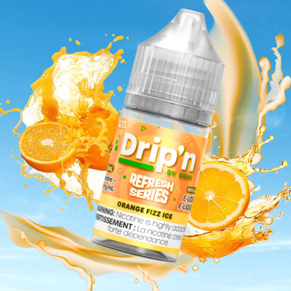 Drip'n by Envi Refresh Salt - Orange Fizz Ice 20mg Airdrie Vape SuperStore and Bong Shop Alberta Canada