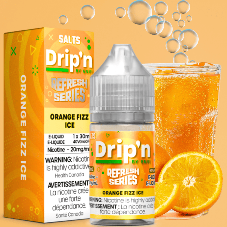 Drip'n by Envi Refresh Salt - Orange Fizz Ice 20mg Airdrie Vape SuperStore and Bong Shop Alberta Canada