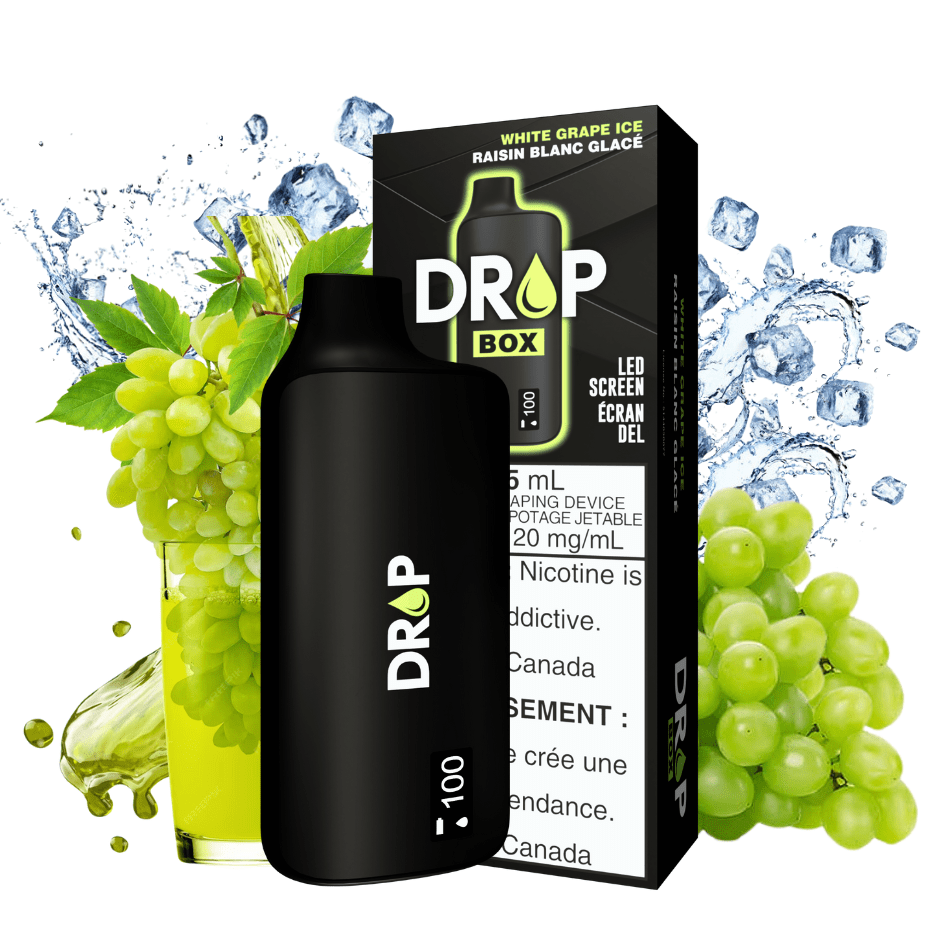 Drop Box 8500 Disposable Vape-White Grape Ice 15ml / 8500Puffs Airdrie Vape SuperStore and Bong Shop Alberta Canada