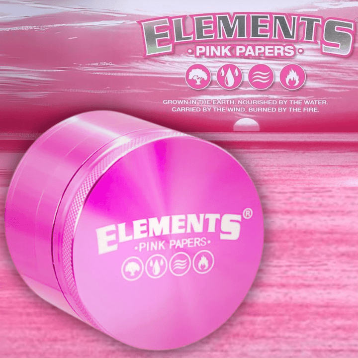 Elements Pink Aluminum 4 Piece Grinder 56mm 56mm / Pink Airdrie Vape SuperStore and Bong Shop Alberta Canada