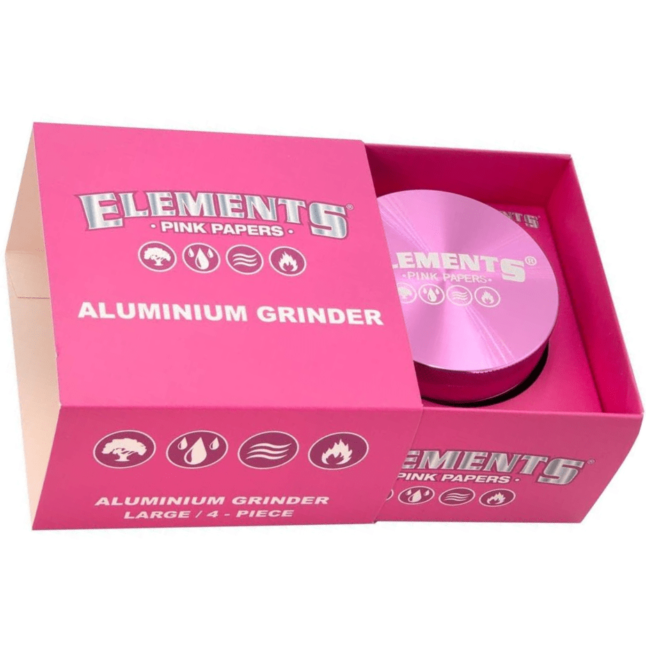 Elements Pink Aluminum 4 Piece Grinder 56mm 56mm / Pink Airdrie Vape SuperStore and Bong Shop Alberta Canada