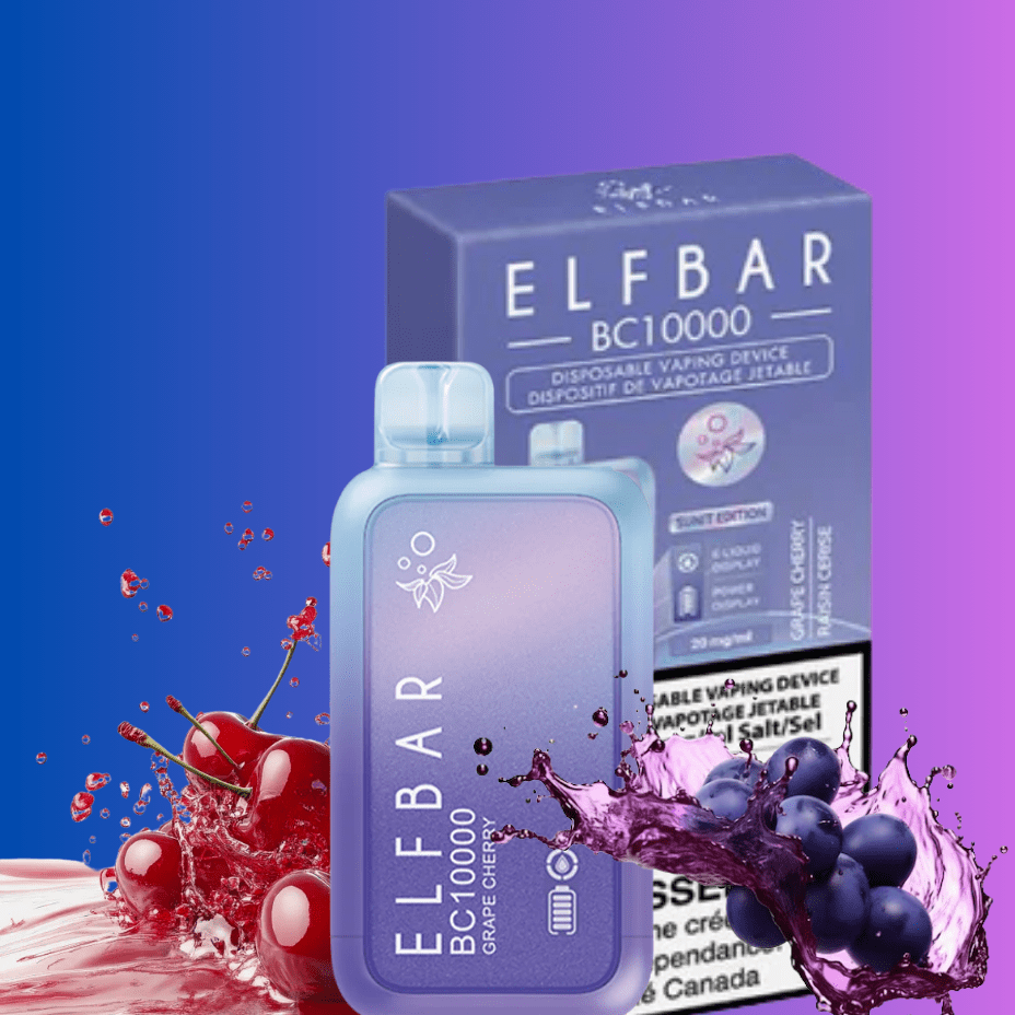 ElfBar BC10000 Disposable Vape-Grape Cherry Airdrie Vape SuperStore and Bong Shop Alberta Canada