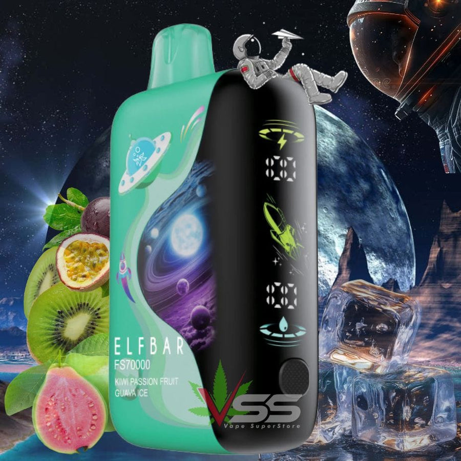 ELFBAR FS70K Disposable Vape - Kiwi Passionfruit Guava Ice 70000 / 20mg Airdrie Vape SuperStore and Bong Shop Alberta Canada