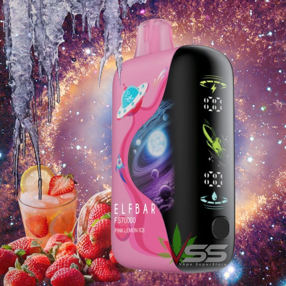 ELFBAR FS70K Disposable Vape - Pink Lemon Ice 70000 / 20mg Airdrie Vape SuperStore and Bong Shop Alberta Canada