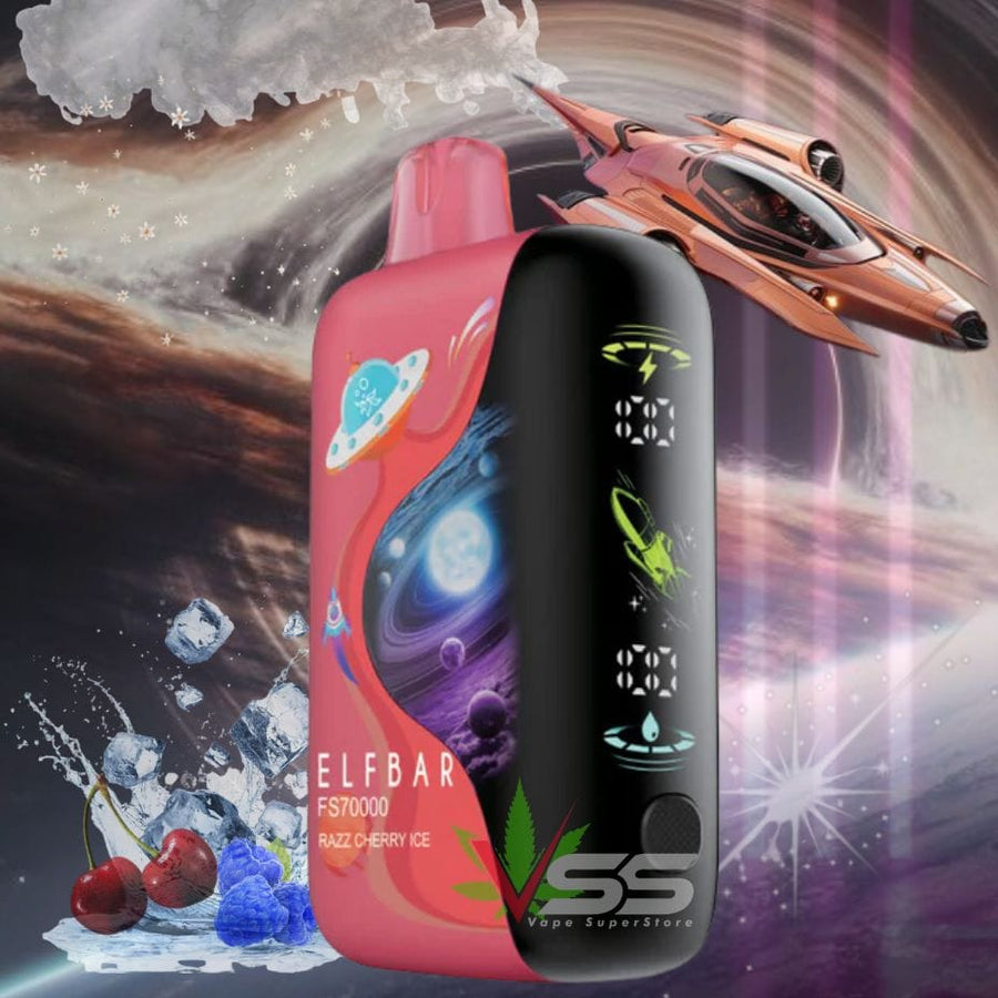 ELFBAR FS70K Disposable Vape - Razz Cherry Ice 70000 / 20mg Airdrie Vape SuperStore and Bong Shop Alberta Canada