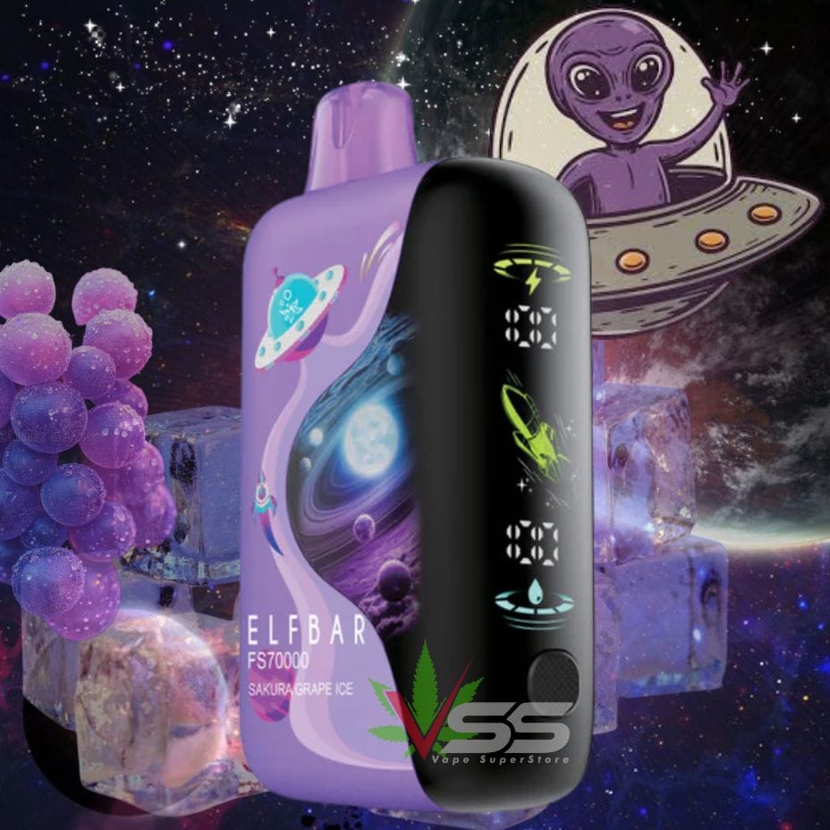 ELFBAR FS70K Disposable Vape - Sakura Grape Ice 70000 / 20mg Airdrie Vape SuperStore and Bong Shop Alberta Canada
