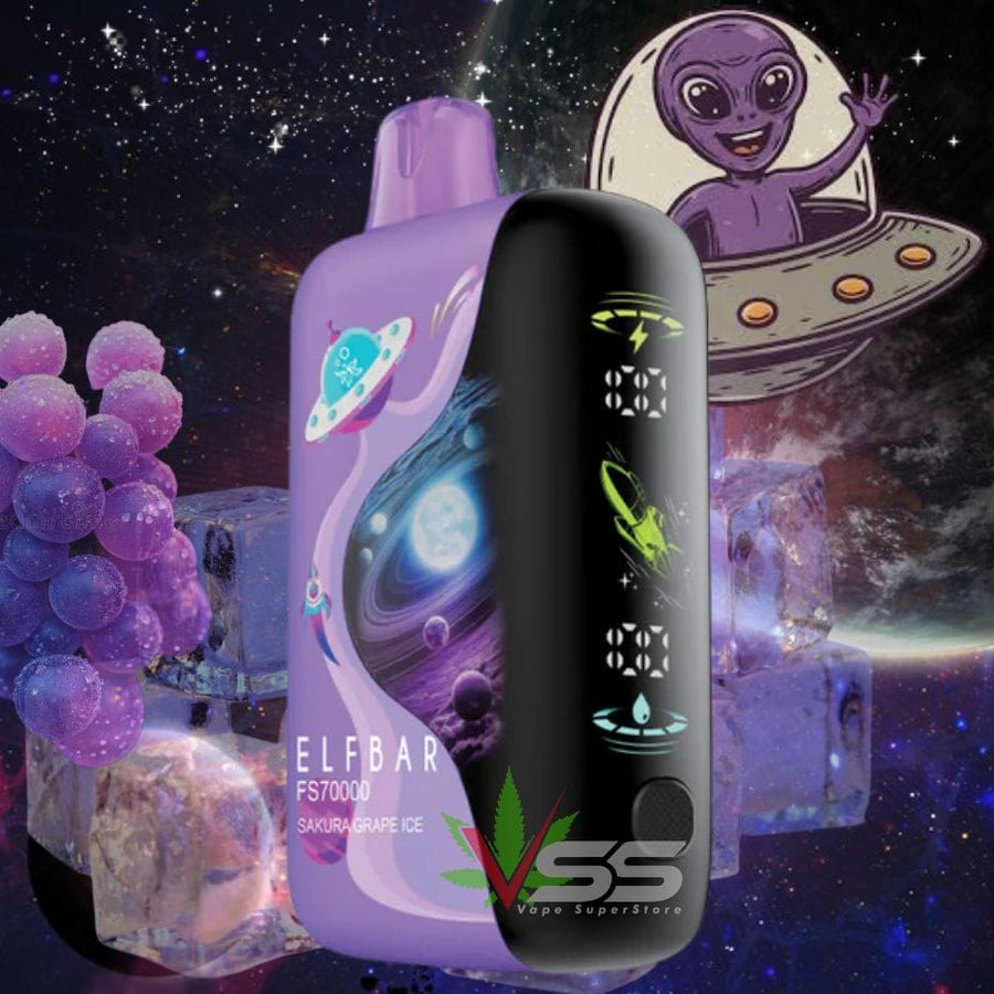 ELFBAR FS70K Disposable Vape - Sakura Grape Ice 70000 / 20mg Airdrie Vape SuperStore and Bong Shop Alberta Canada