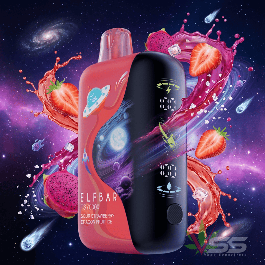 ELFBAR FS70K Disposable Vape - Sour Strawberry Dragonfruit 70000 / 20mg Airdrie Vape SuperStore and Bong Shop Alberta Canada