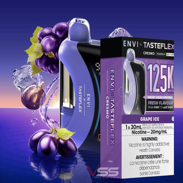ENVI x Tasteflex Cresmo 125k Disposable Vape-Grape Ice Airdrie Vape SuperStore and Bong Shop Alberta Canada