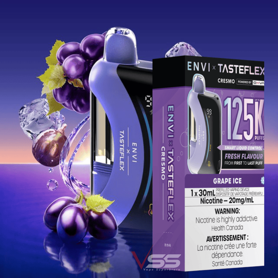 ENVI x Tasteflex Cresmo 125k Disposable Vape-Grape Ice Airdrie Vape SuperStore and Bong Shop Alberta Canada