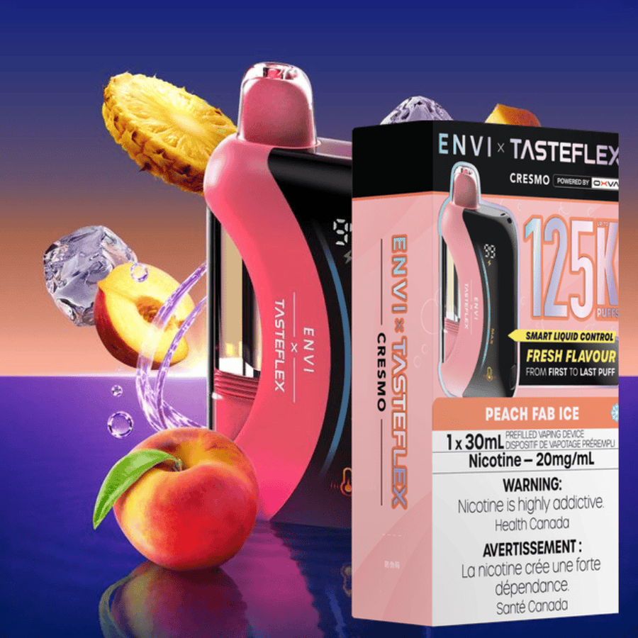 ENVI x Tasteflex Cresmo 125k Disposable Vape-Peach Fab Ice Airdrie Vape SuperStore and Bong Shop Alberta Canada