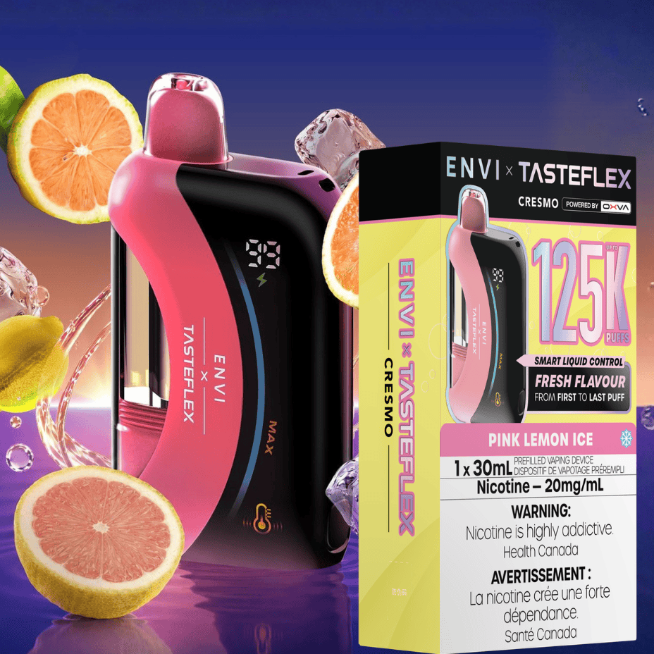 ENVI x Tasteflex Cresmo 125k Disposable Vape-Pink Lemon Ice Airdrie Vape SuperStore and Bong Shop Alberta Canada