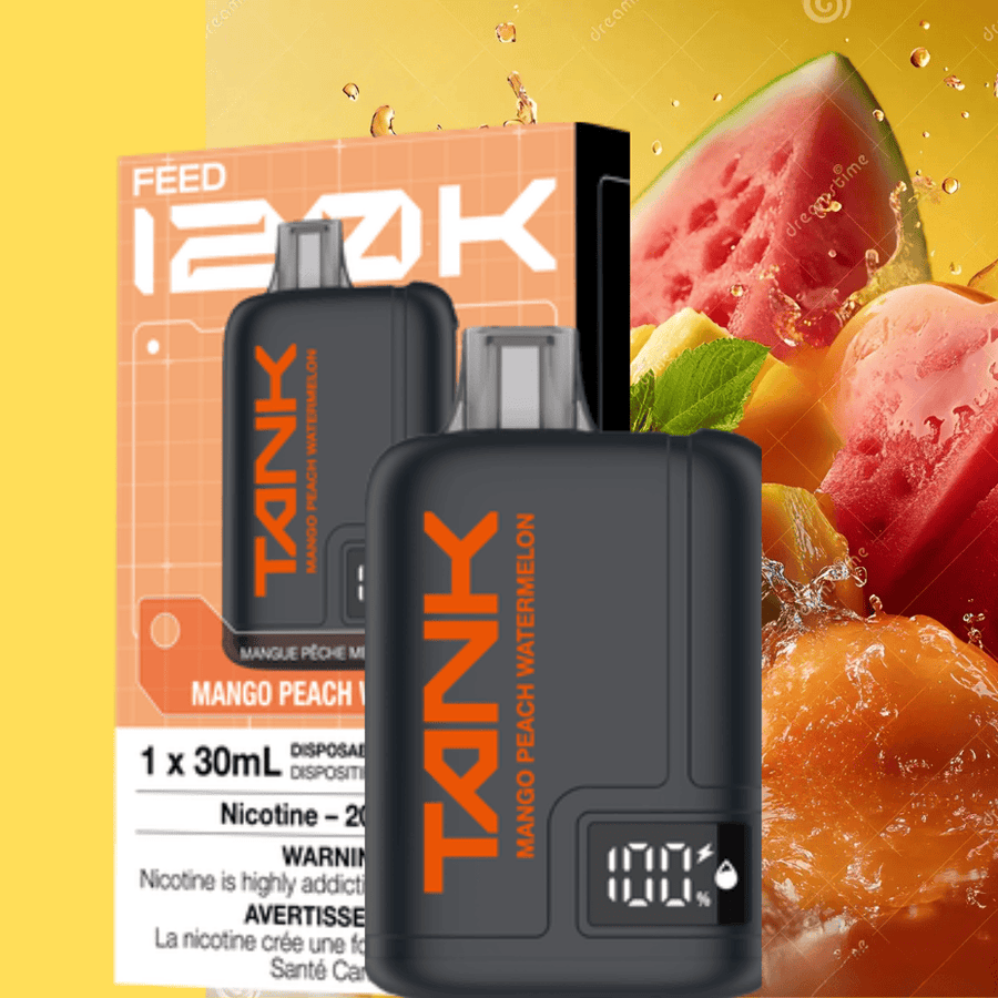 Feed Tank 120k Disposable Vape-Mango Peach Watermelon Airdrie Vape SuperStore and Bong Shop Alberta Canada