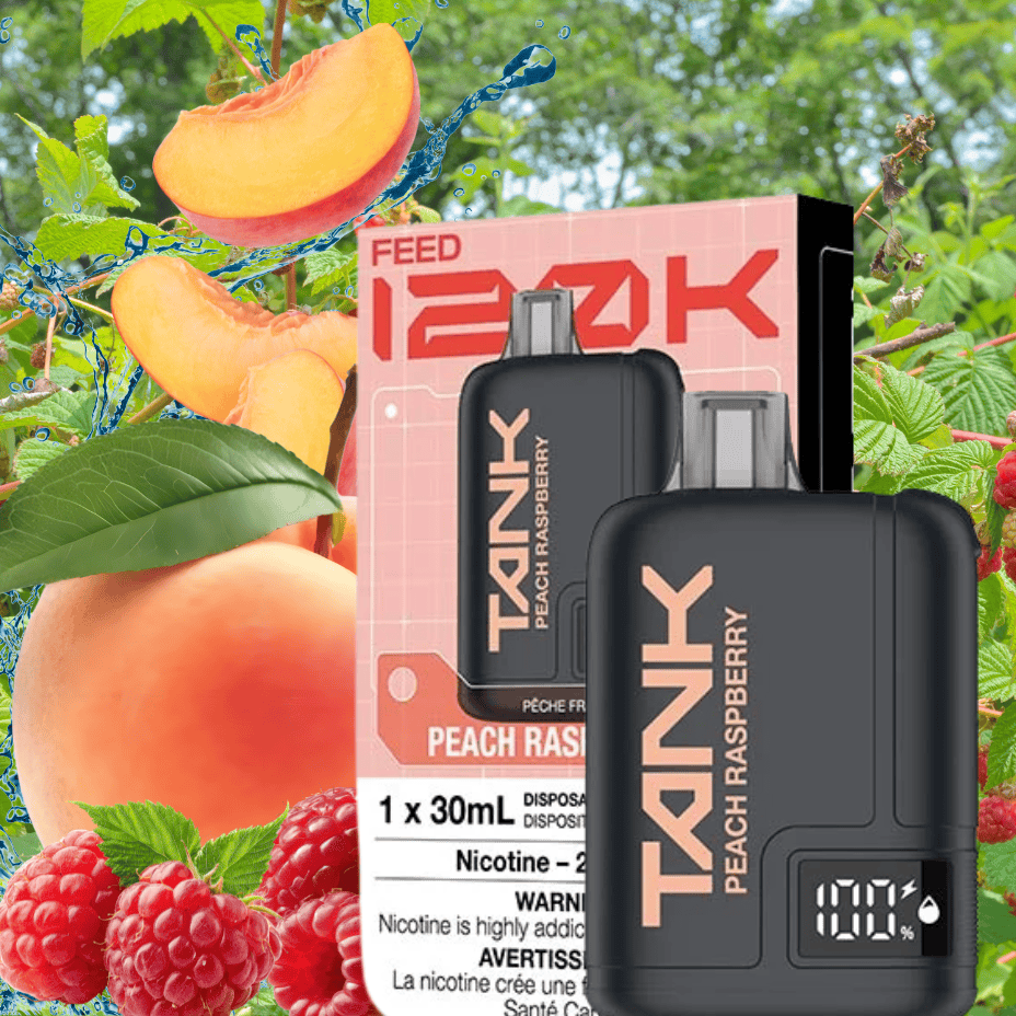 Feed Tank 120k Disposable Vape-Peach Raspberry 120000 Puffs / 20mg Airdrie Vape SuperStore and Bong Shop Alberta Canada