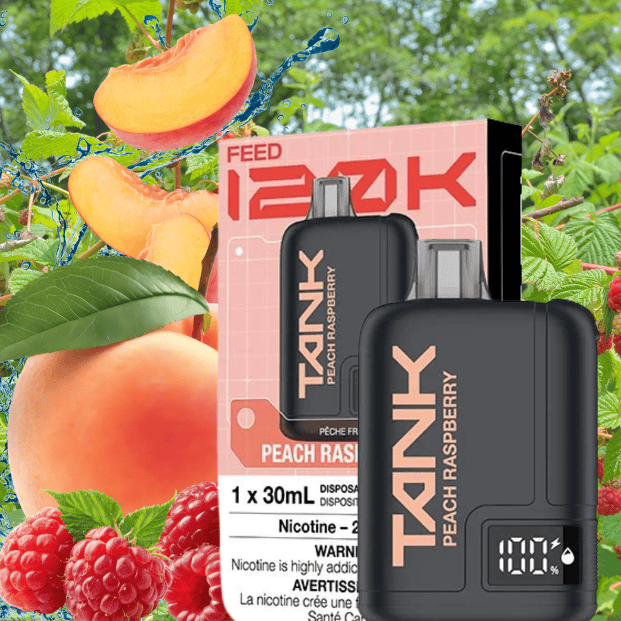 Feed Tank 120k Disposable Vape-Peach Raspberry 120000 Puffs / 20mg Airdrie Vape SuperStore and Bong Shop Alberta Canada
