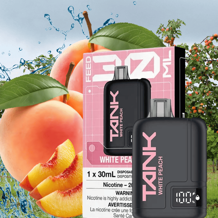 Feed Tank 120k Disposable Vape-White Peach 120000 Puffs / 20mg Airdrie Vape SuperStore and Bong Shop Alberta Canada