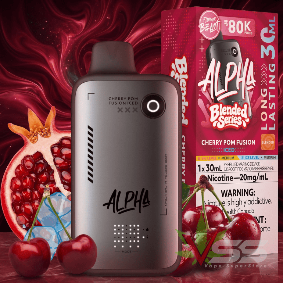 Flavour Beast Alpha 80K Disposable Vape-Cherry Pom Fusion Ice 80000 Puffs / 20mg Airdrie Vape SuperStore and Bong Shop Alberta Canada