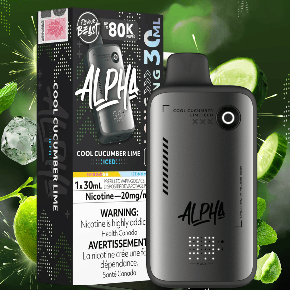 Flavour Beast Alpha 80K Disposable Vape-Cool Cucumber Lime Iced Airdrie Vape SuperStore and Bong Shop Alberta Canada