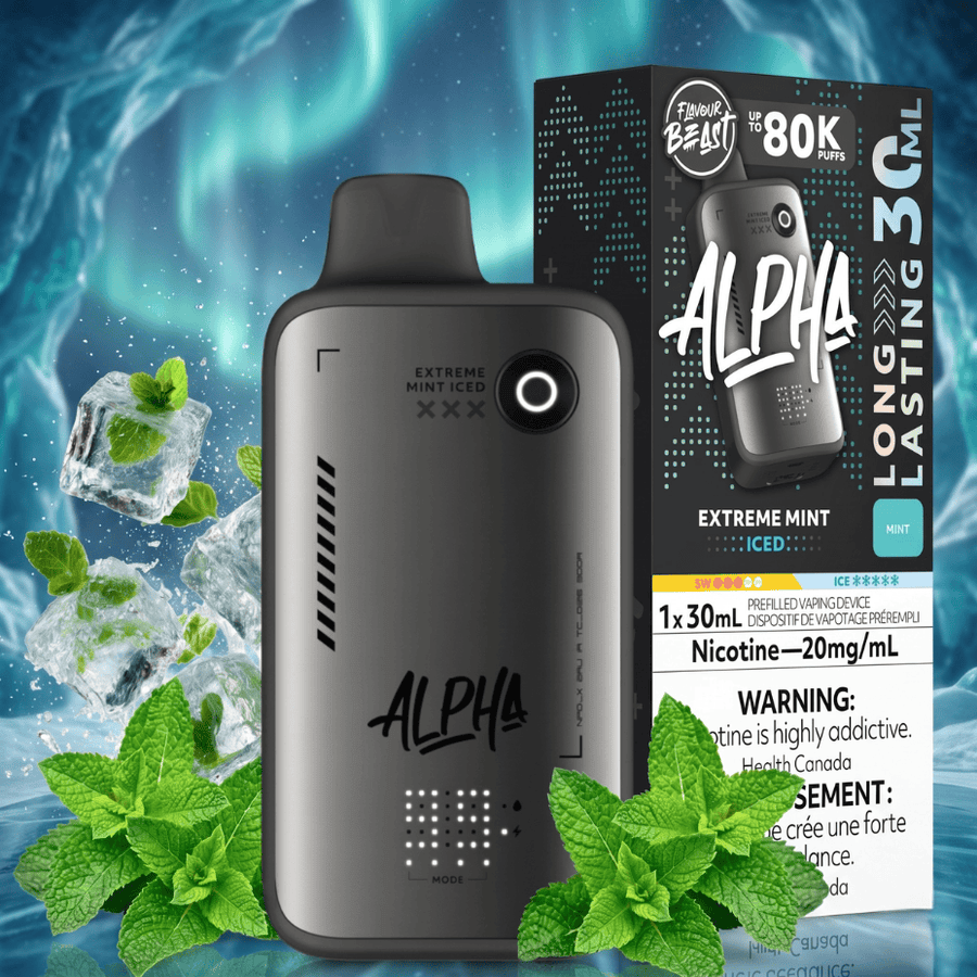 Flavour Beast Alpha 80K Disposable Vape-Extreme Mint Iced 80000 Puffs / 20mg Airdrie Vape SuperStore and Bong Shop Alberta Canada