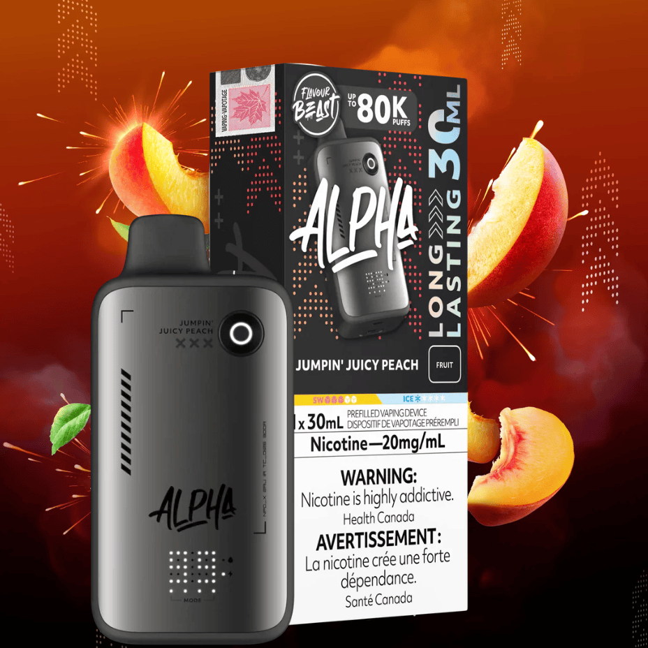 Flavour Beast Alpha 80K Disposable Vape-Jumpin' Juicy Peach Airdrie Vape SuperStore and Bong Shop Alberta Canada