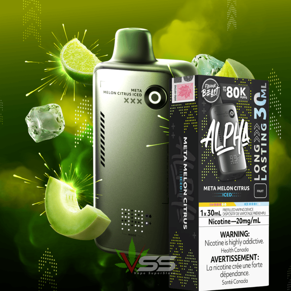 spice in vapes uk Flavour Beast Alpha 80K Disposable Vape-Meta Melon Citrus Iced