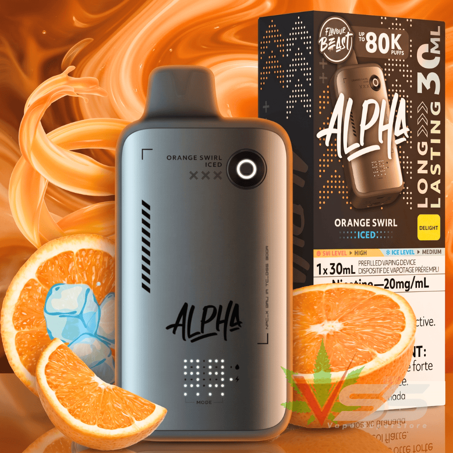 Flavour Beast Alpha 80K Disposable Vape-Orange Swirl Iced 80000 Puffs / 20mg Airdrie Vape SuperStore and Bong Shop Alberta Canada