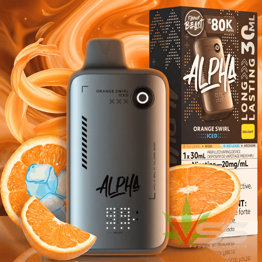 Flavour Beast Alpha 80K Disposable Vape-Orange Swirl Iced 80000 Puffs / 20mg Airdrie Vape SuperStore and Bong Shop Alberta Canada