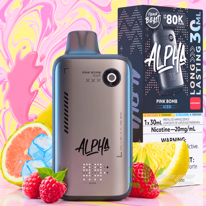 Flavour Beast Alpha 80K Disposable Vape-Pink Bomb Iced 80000 Puffs / 20mg Airdrie Vape SuperStore and Bong Shop Alberta Canada