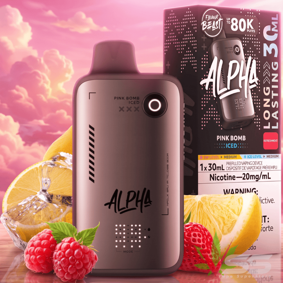 Flavour Beast Alpha 80K Disposable Vape-Pink Bomb Iced 80000 Puffs / 20mg Airdrie Vape SuperStore and Bong Shop Alberta Canada