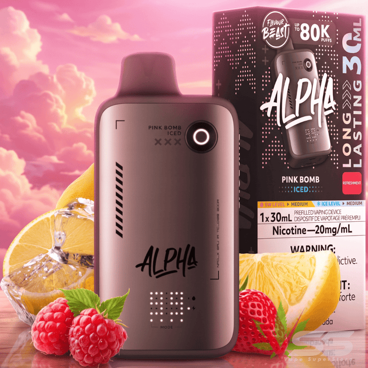 Flavour Beast Alpha 80K Disposable Vape-Pink Bomb Iced 80000 Puffs / 20mg Airdrie Vape SuperStore and Bong Shop Alberta Canada