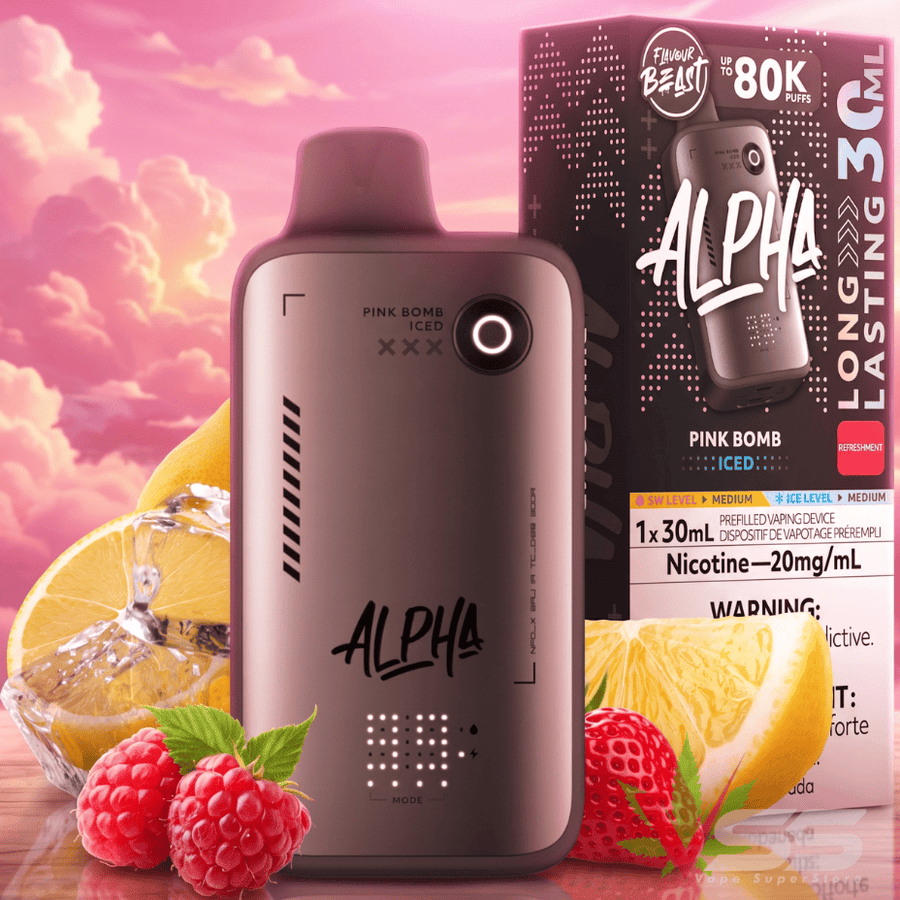 Flavour Beast Alpha 80K Disposable Vape-Pink Bomb Iced 80000 Puffs / 20mg Airdrie Vape SuperStore and Bong Shop Alberta Canada