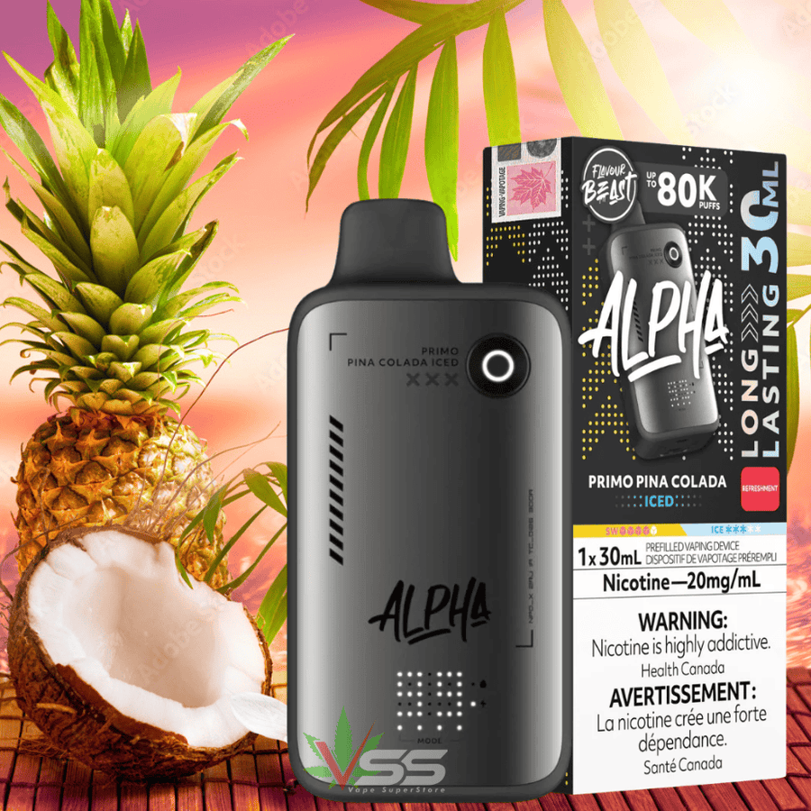 Flavour Beast Alpha 80K Disposable Vape-Primo Pina Colada Iced Airdrie Vape SuperStore and Bong Shop Alberta Canada
